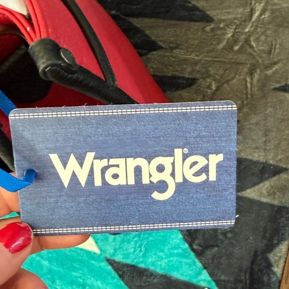 Wrangler Red Lap Top Tote with Black Trim New With Tag - Picture 10 of 11